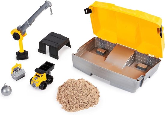 Kinetic Sand – Bouwplaatskoffer - 907g origineel kinetisch zand