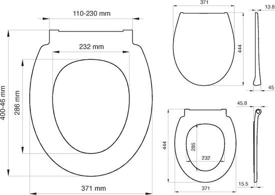 Tiger Pasadena - WC bril - Toiletbril met deksel- Softclose - Easy Clean functie - Thermoplast - Wit