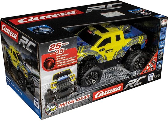 Carrera RC voertuig Auto - RC Auto Ford F-150 Raptor - y/b D/P - Geel - 2,4GHz RC Model Kant en Klaar - 1:18 -