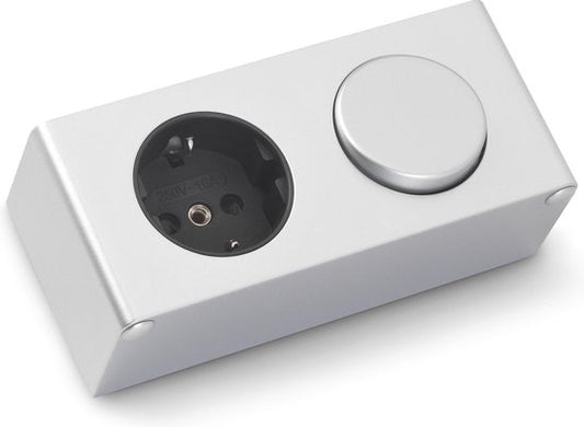 Tiger - Opbouw Stopcontact Type F (NL-DE) - Mat chroom / Grijs