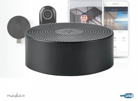 Nedis SmartLife Gong - RF, frequentie 433 MHz - Accessoire voor: WIFICDP10GY / WIFICDP30WT / WIFICDP40CWT - USB Gevoed - 4 geluiden - 5 V DC - Instelbaar volume - Zwart