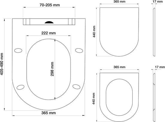 Tiger Veiros - WC bril D-vorm - Toiletbril met deksel - Soft close - Easy Clean functie - Thermoplast - Wit