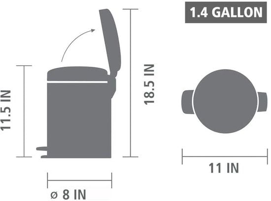Brabantia NewIcon Prullenbak - 5 liter - Matt Black