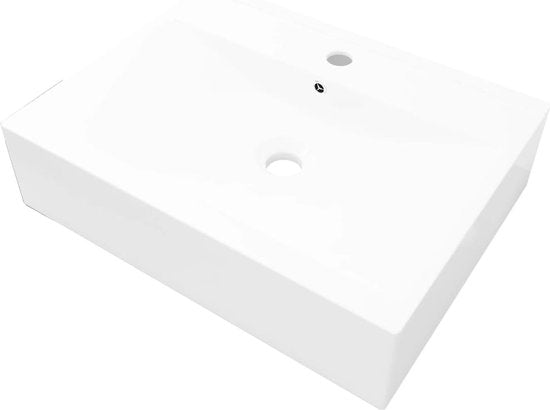 Wastafel met kraangat rechthoekig 60x46 cm keramiek