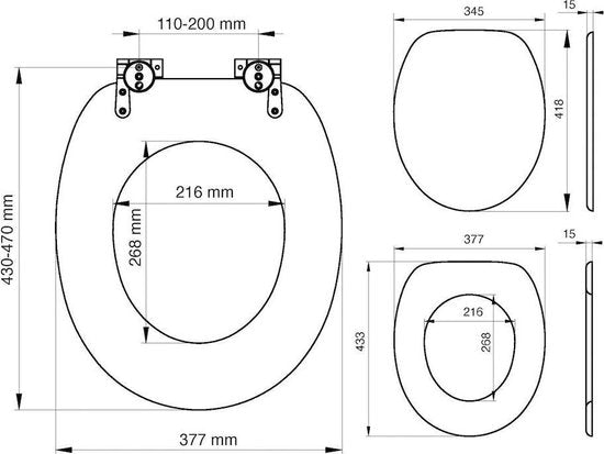 Tiger Blackwash - WC bril - Toiletbril met deksel - Soft Close - MDF - Zwart