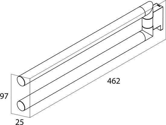 Tiger Bold - Handdoekrek 2-armig - 46,2 cm - Zwart