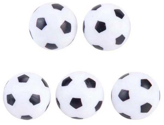 Tafelvoetbalballen 5 stuks zwart wit