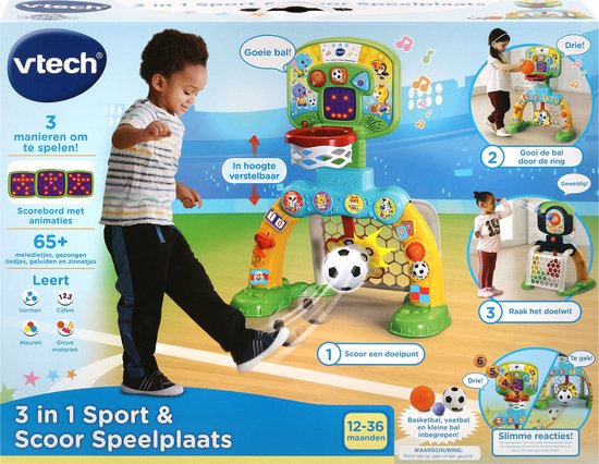 VTech 3-in-1 Sport & Scoor Speelplaats - Educatief Speelgoed - Sport- en Speelplezier - Kinderspeelgoed - Cadeau - Speelgoed 1 Jaar tot 3 Jaar