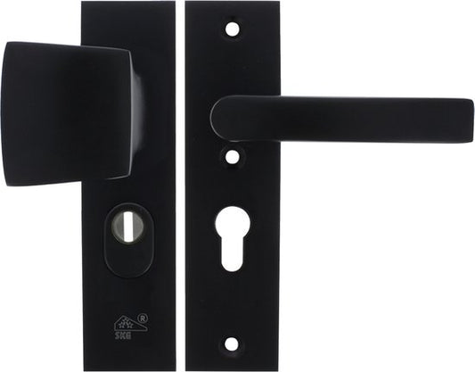 Starx Veiligheidsbeslag – Deurbeslag Zwart – Duwer/Kruk – Kortschild – PC55 mm