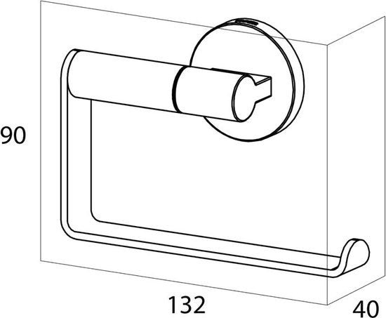 Tiger Noon - Wc rolhouder zonder klep - Toiletrolhouder - Zonder boren - Boren of lijmen - Zwart