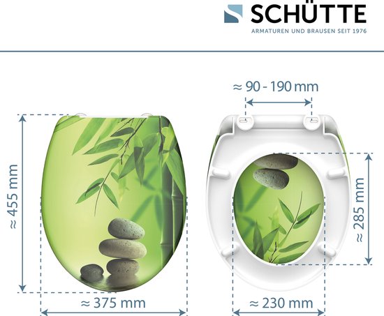 SCHÜTTE WC-Bril 82365 GREEN GARDEN - Duroplast - Soft Close - Afklikbaar - RVS-Scharnieren - Belastbaar tot 175 kg - Decor - 3-zijdige Print