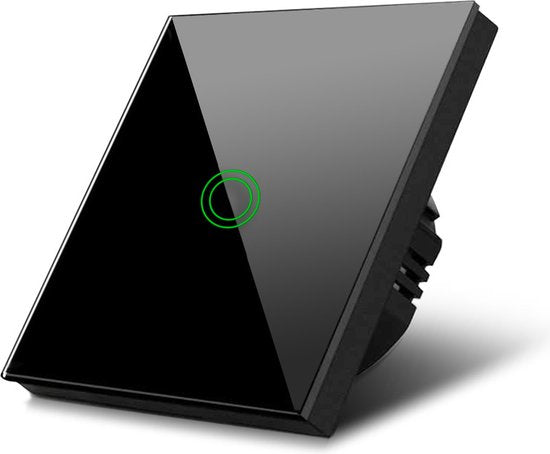 Aanraaklichtschakelaar van gehard glas met één ronde LED-verlichte knop Maclean Energy MCE702B