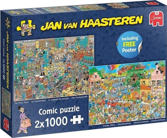Jan van Haasteren - De Muziekwinkel & Vakantiekriebels - 2 x 1000 stukjes - Puzzel