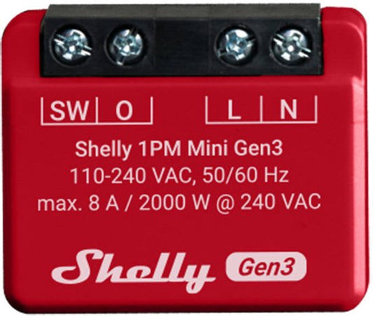 Shelly Shelly 1PM Mini Gen3 Schakel-meetactor WiFi, Bluetooth