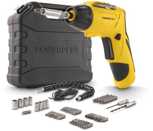 Powerplus Accu Schroevendraaier POWX00406 - Compact gereedschap voor kleine schroeven, 3,6 V spanning en 4 Nm maximale schroefdiameter, met 2-positie verstelbare handgreep