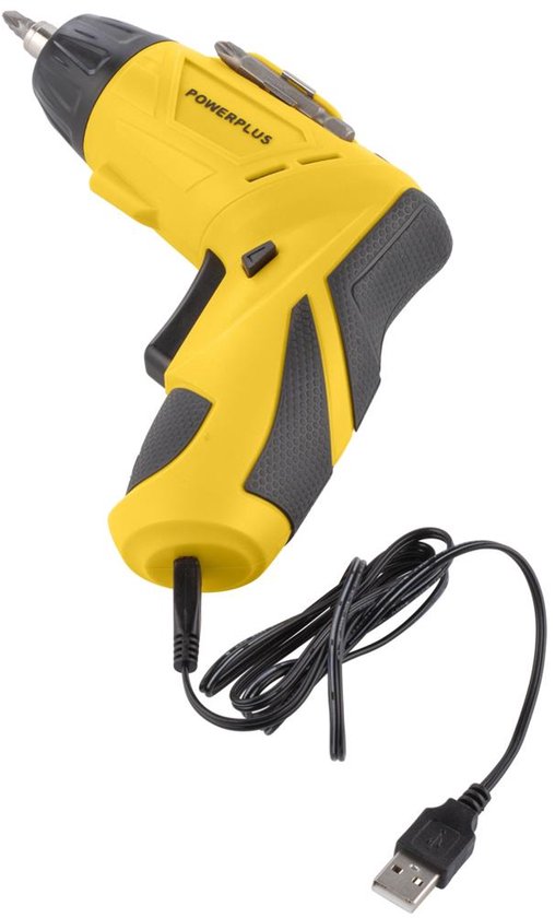 Powerplus Accu Schroevendraaier POWX00406 - Compact gereedschap voor kleine schroeven, 3,6 V spanning en 4 Nm maximale schroefdiameter, met 2-positie verstelbare handgreep