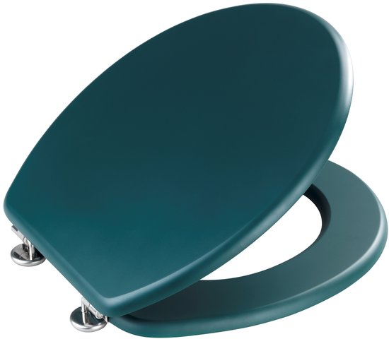 WENKO WC bril Prima - mat donkergroen MDF - FSC hout - RVS scharnieren - Toiletbril - Toiletzitting - Donkergroen