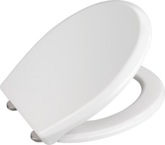 WENKO WC bril Gubbio - antibacterieel wit Duroplast - Easy-Close sluiting - Fix-Clip bevestiging in RVS - belastbaar tot 350 kg - Toiletbril - Toiletzitting - Wit