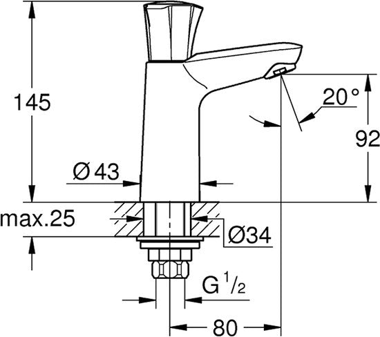 GROHE Costa L Fonteinkraan - 1/2'' hoog model - Chroom