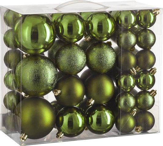 House of Seasons Kerstballen Set - 46 Stuks - Ø4 cm, Ø6 cm en Ø8 cm - Onbreekbaar - Donkergroen