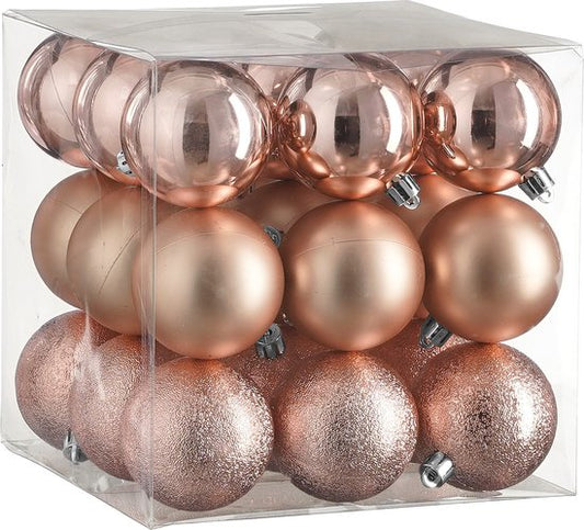 House of Seasons Kerstballen Set - 27 Stuks - Ø6 cm - Onbreekbaar - Roze