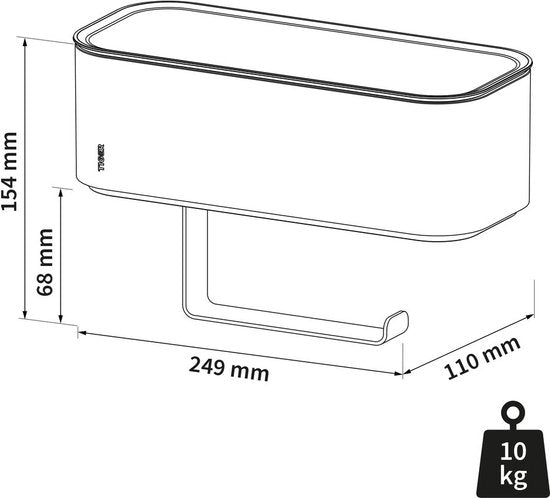 Tiger 2-Store - Toiletrolhouder - Wc rolhouder met opbergbakje