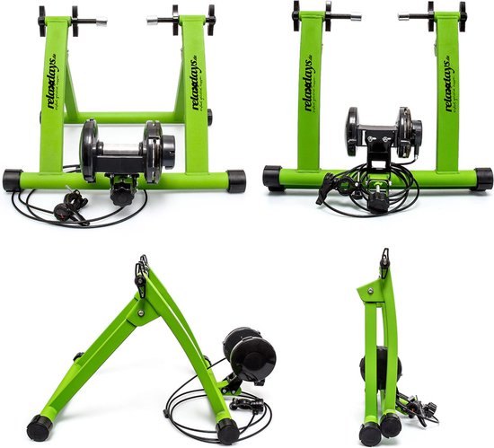 hometrainer fiets - 6 versnellingen - voor 26-28 inch - max. 120 kg - groen