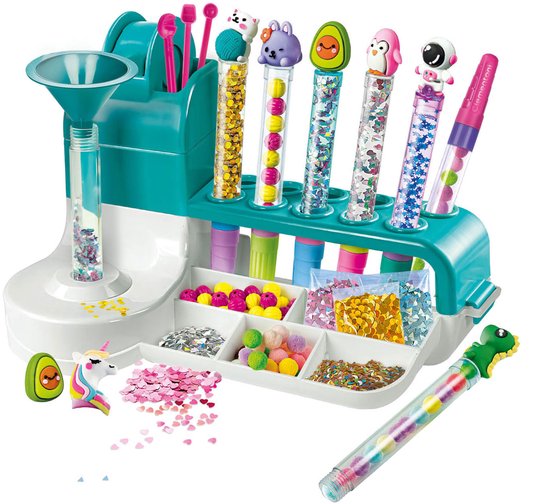 Clementoni iDea - Pennen Creatiestudio - Knutselpakket vol Accessoires - Kawaii Glitterpennen - Het Creatieve Cadeautje - Vanaf 6 jaar
