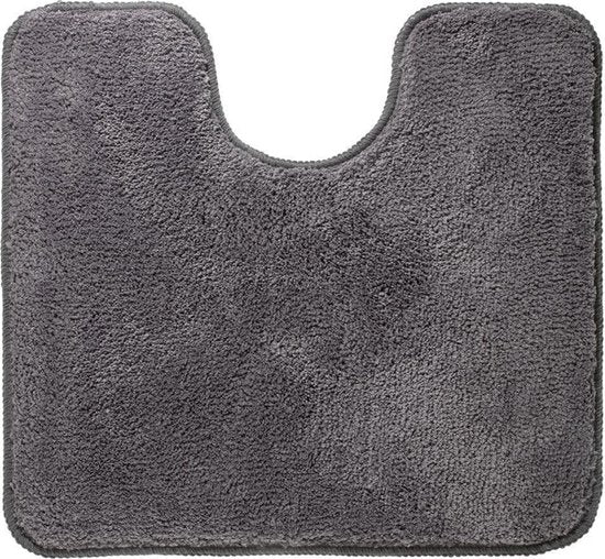 Sealskin Angora - Toiletmat 55x60 cm - Polyester - Donkergrijs