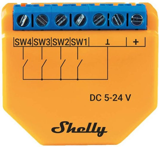 Shelly Shelly Plus I4 DC Scenariomodule WiFi, Bluetooth