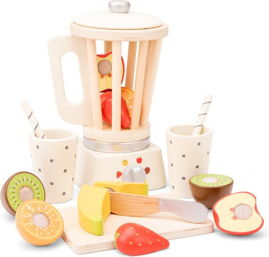 New Classic Toys® Houten Smoothie Maker Speelset - Inclusief 5 Stuks Fruit, een Snijplank en 2 Bekers - Speelgoedkeukenmachine voor Kinderen - Rollenspel Keukenspeelgoed - Vanaf 3 Jaar