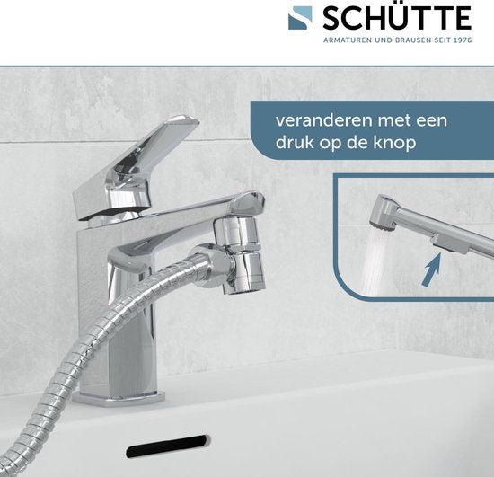 SCHÜTTE Wastafel Handdoucheset - Shattaf - ook voor hygiënisch gebruik - Chroom