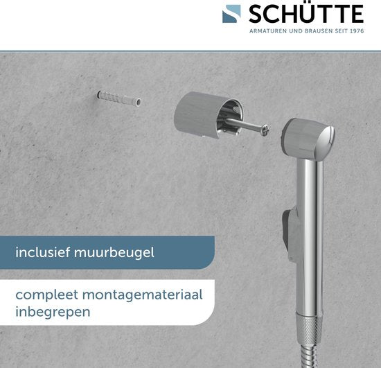SCHÜTTE Wastafel Handdoucheset - Shattaf - ook voor hygiënisch gebruik - Chroom
