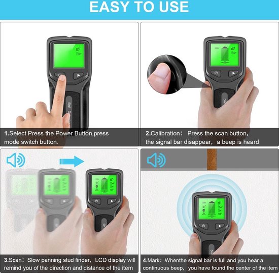 Muur scanner | Metaal Detector | 5 in 1 | Vinden van metalen en hout studs | Leidingzoeker