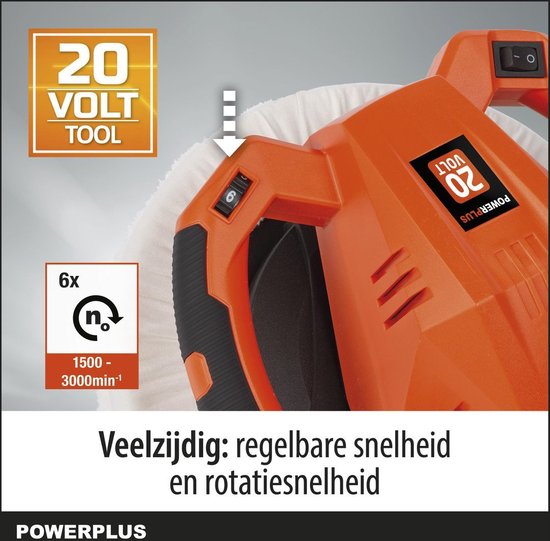 Dual Power accu haakse poliermachine POWDP4040 - 20V - 240mm - zonder accu en lader, power tool, auto-accessoire, met 2 acc.