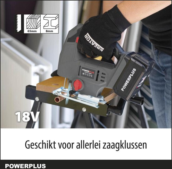 Powerplus accu decoupeerzaag POWEB2530 - 18V zaagmachine - 2500min-1 - zonder accu en lader - gereedschap met 1 acc.