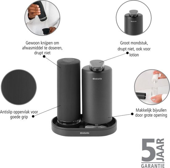 Brabantia SinkStyle Zeepdispenser Set - Mineral Infinite Grey