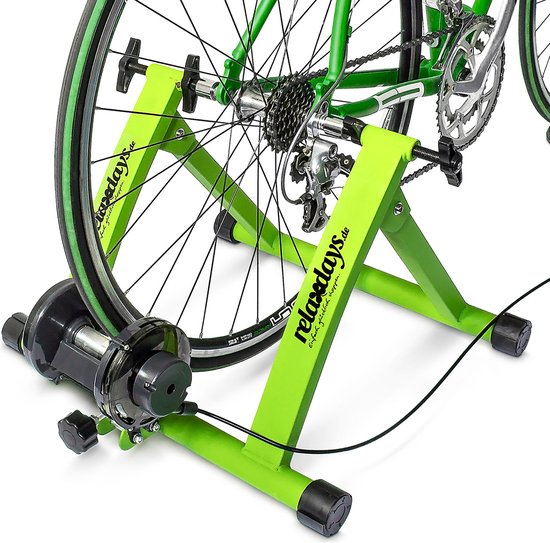 hometrainer fiets - 6 versnellingen - voor 26-28 inch - max. 120 kg - groen