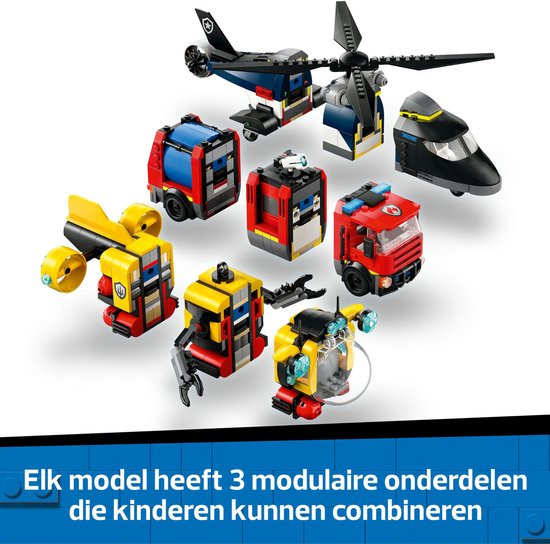 LEGO City Helikopter brandweerauto en onderzeeër remix - 60462
