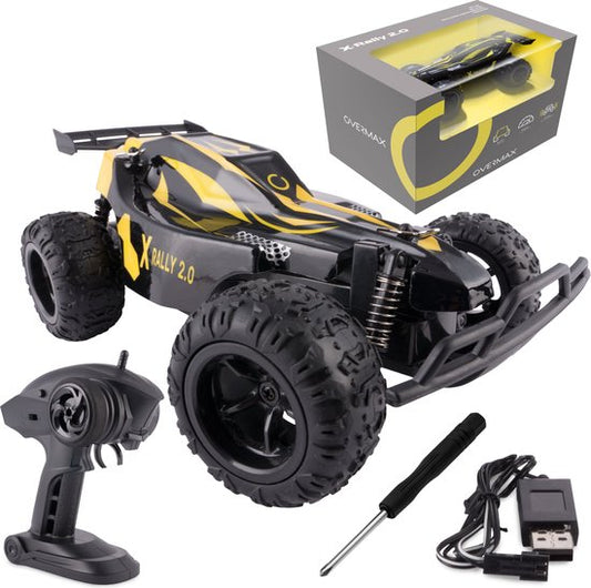 Overmax X-Rally 2.0 - RC voertuig - 1:22 - RC Auto - 20 km/h - 100m bereik - 2 accu’s - Onafhankelijke vering - 30 min rijtijd - TUV-gecertificeerd - Elastische banden - Sportief design - Schokbestendig chassis