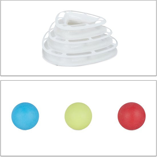 kattenspeelgoed - interactief - met balletjes - 3 etages - uitdagend kattenspeeltje - wit - interactief - met balletjes - 3 etages - uitdagend kattenspeeltje - wit