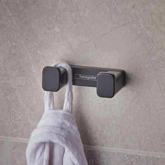 hansgrohe AddStoris dubbele handdoekhaak mat zwart