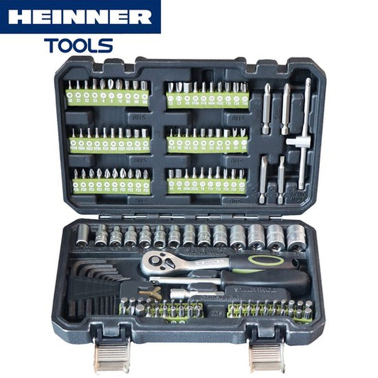 Heinner 131-delige 1/4" Doppenset incl. Complete Bitset en Ratel in Gereedschapskoffer - Chroom Vanadium Dopsleutelset