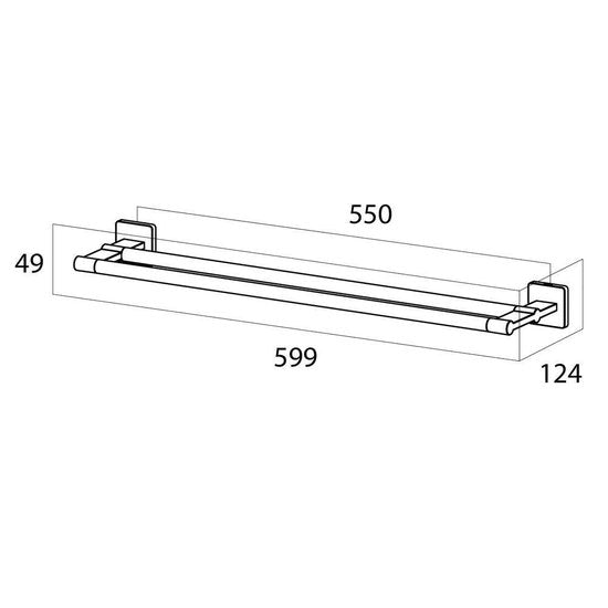 Tiger Dock Handdoekrek dubbel - RVS geborsteld