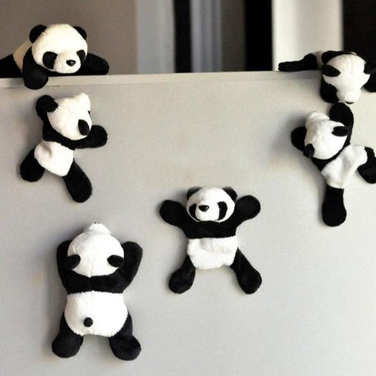 1 stuk creatieve cartoon zachte pluche panda koelkastmagneet 3D koelkastmagnetische stickers kantoor whiteboardstickers kerstcadeaus voor kinderen koelkastberichthouder woondecoratie zwart + wit