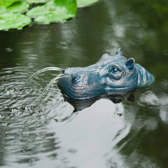Ubbink - Drijvend nijlpaard - Spuitfiguur - waterornament - vijverdecoratie