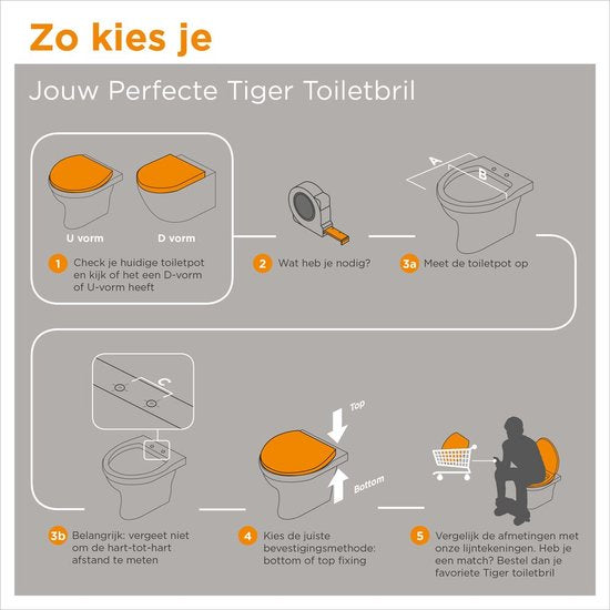 Tiger Pasadena - WC bril - Toiletbril met deksel- Softclose - Easy Clean functie - Thermoplast - Wit