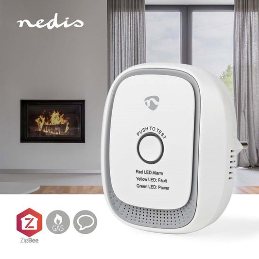 Nedis SmartLife Gasmelder – Detecteert aardgas (methaan) – Voldoet aan EN50194 – 75 dB – Testknop