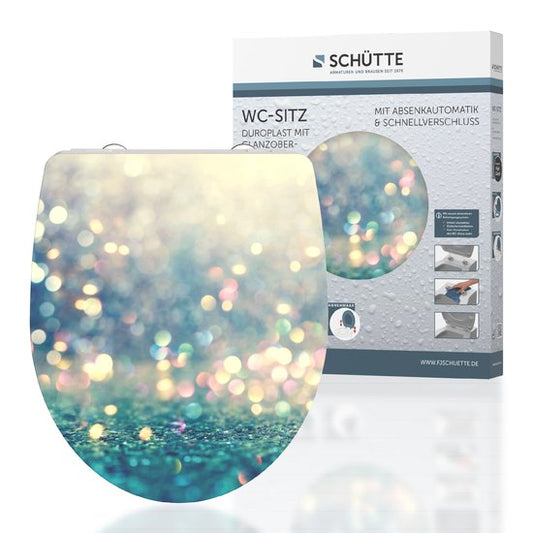 SCHÜTTE WC-Bril 82587 MAGIC LIGHT - High Gloss - Duroplast - Soft Close - Afklikbaar - RVS-Scharnieren - Belastbaar tot 175 kg - Decor - 1-zijdige Print