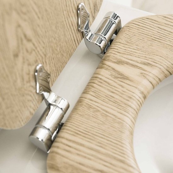 Tiger Steigerhoutlook - WC bril - Toiletbril met deksel - Soft Close - MDF - Eiken